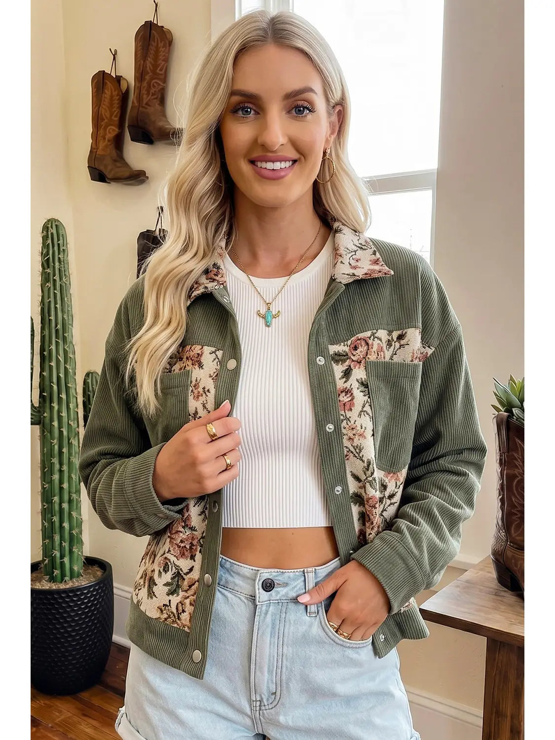 Wildflower Patchwork Utility Jacket