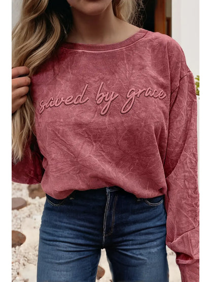 Saved by Grace Mineral Wash Sweatshirt