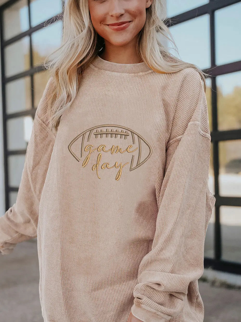 Game Day Oversize Ribbed Sweatshirt