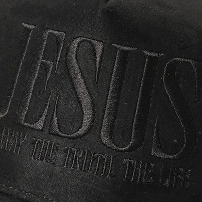 Jesus Embroidered Faux Suede Baseball Cap