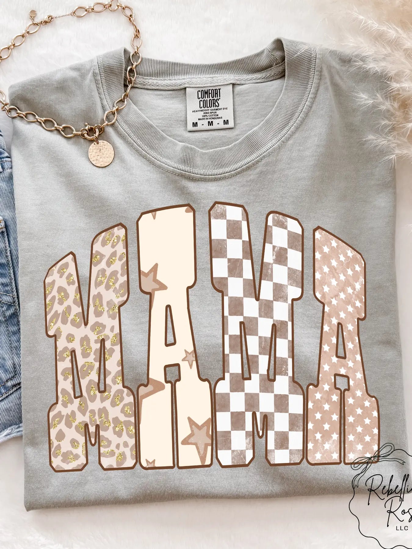 Brown Mixed MAMA Graphic T-Shirt