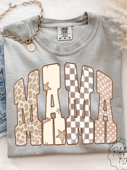 Brown Mixed MAMA Graphic T-Shirt