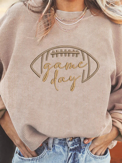 Game Day Oversize Ribbed Sweatshirt